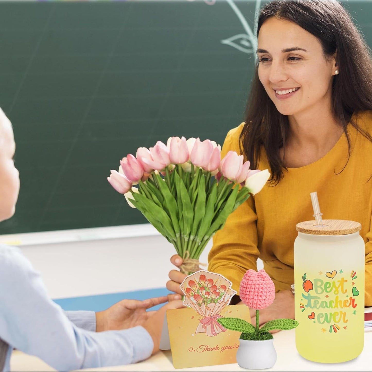 Teacher Appreciation Gifts, Teacher Gifts for Women, Thank You Gifts for Teacher, Best Teacher Gifts from Student, End of Year Teacher Gifts, Color-Changing Cup, Candle, Thank You Card