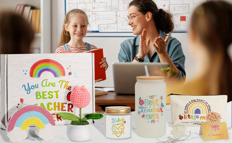 Teacher Appreciation Gifts, Teacher Gifts for Women, Thank You Gifts for Teacher, Best Teacher Gifts from Student, End of Year Teacher Gifts, Color-Changing Cup, Candle, Thank You Card
