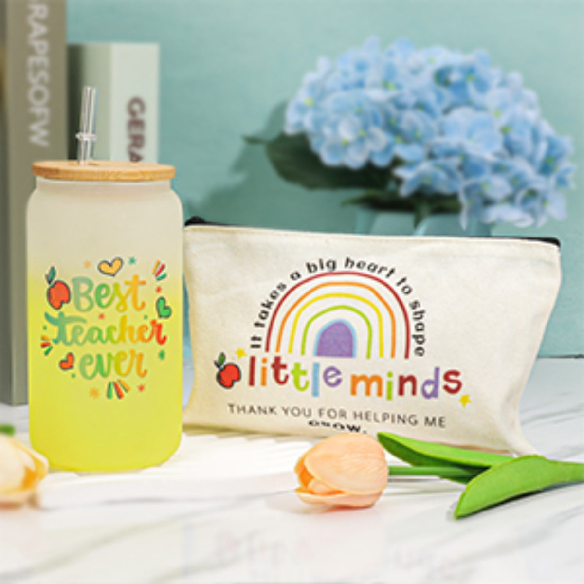 Teacher Appreciation Gifts, Teacher Gifts for Women, Thank You Gifts for Teacher, Best Teacher Gifts from Student, End of Year Teacher Gifts, Color-Changing Cup, Candle, Thank You Card