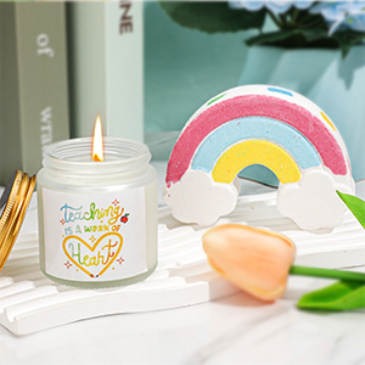 Teacher Appreciation Gifts, Teacher Gifts for Women, Thank You Gifts for Teacher, Best Teacher Gifts from Student, End of Year Teacher Gifts, Color-Changing Cup, Candle, Thank You Card