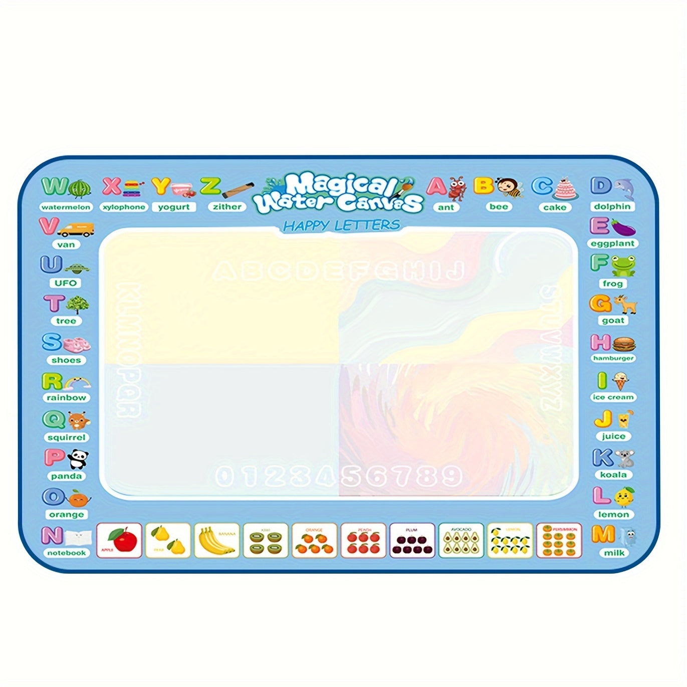 Children's Water Drawing Mat Set - Mess-Free, Safe, Reusable Drawing Board with 3 Pens, Stamps, Roller, Shape Templates - Perfect Gift for Kids, Portable Fun for Travel