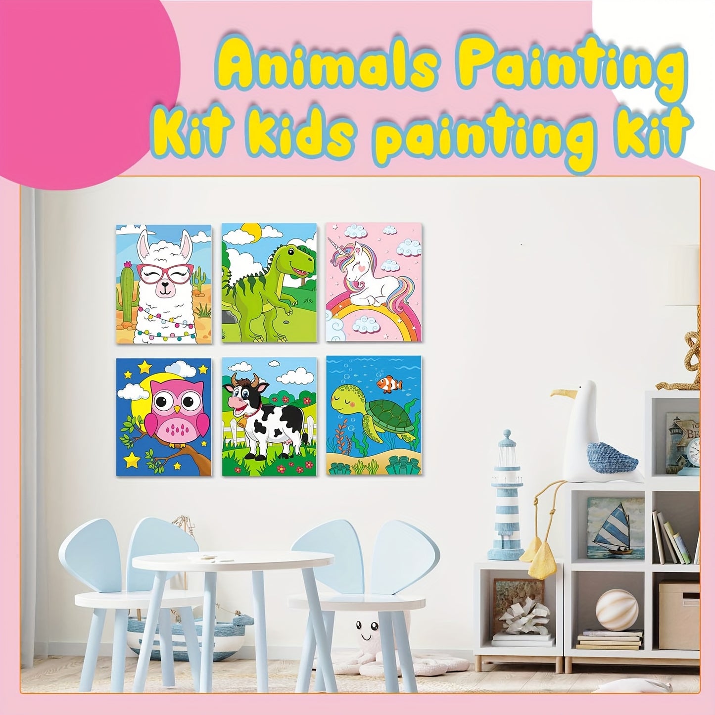 12pcs Pre Drawn Canvas For Painting Pre Printed Cute Bulk Painting Canvas With Pictures To Paint Gift For Valentines Party Favor Activities (Animals, 10" X 8")