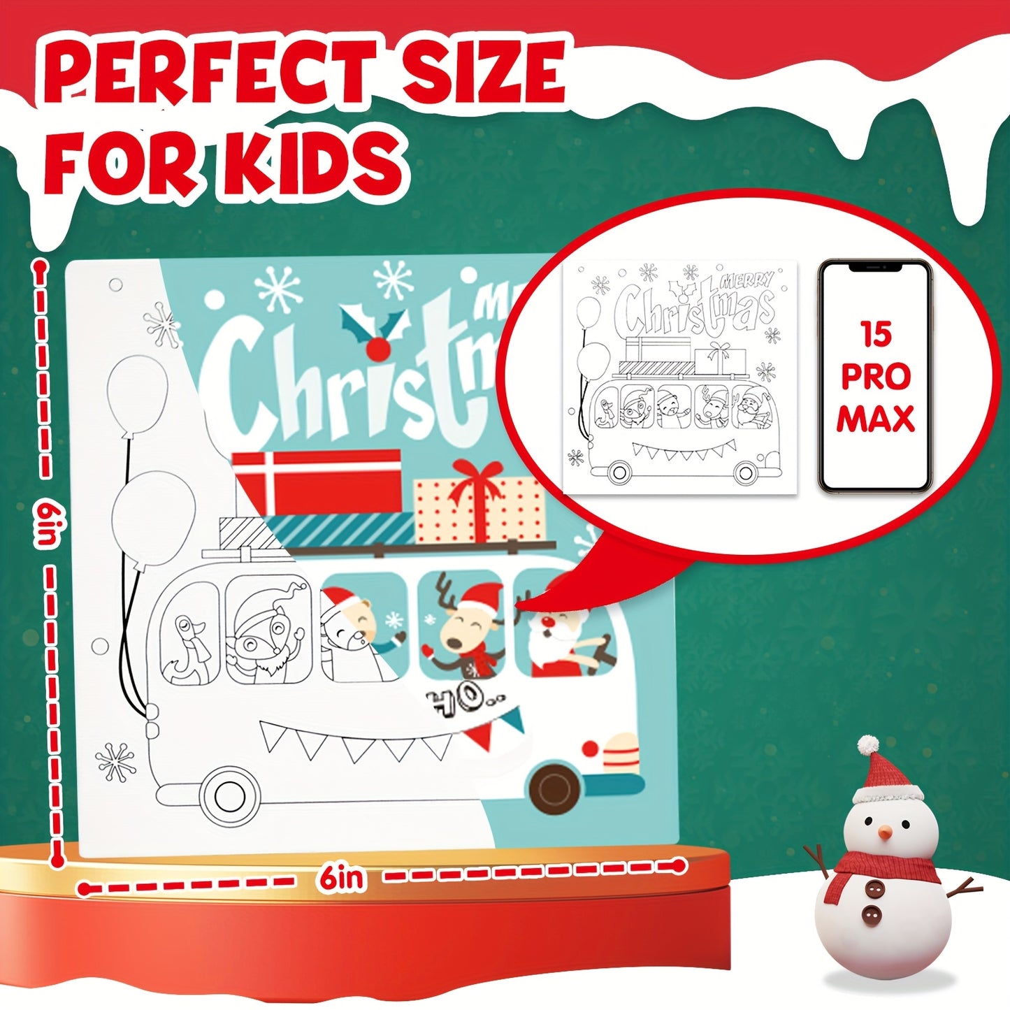 CONDA Pre Printed Canvas For Painting 12pcs 6 X 6 Inch, Pre Drawn Canvas Boards With Christmas Pictures To Paint, Theme Canvas Panels Set, DIY Paint Art Supplies