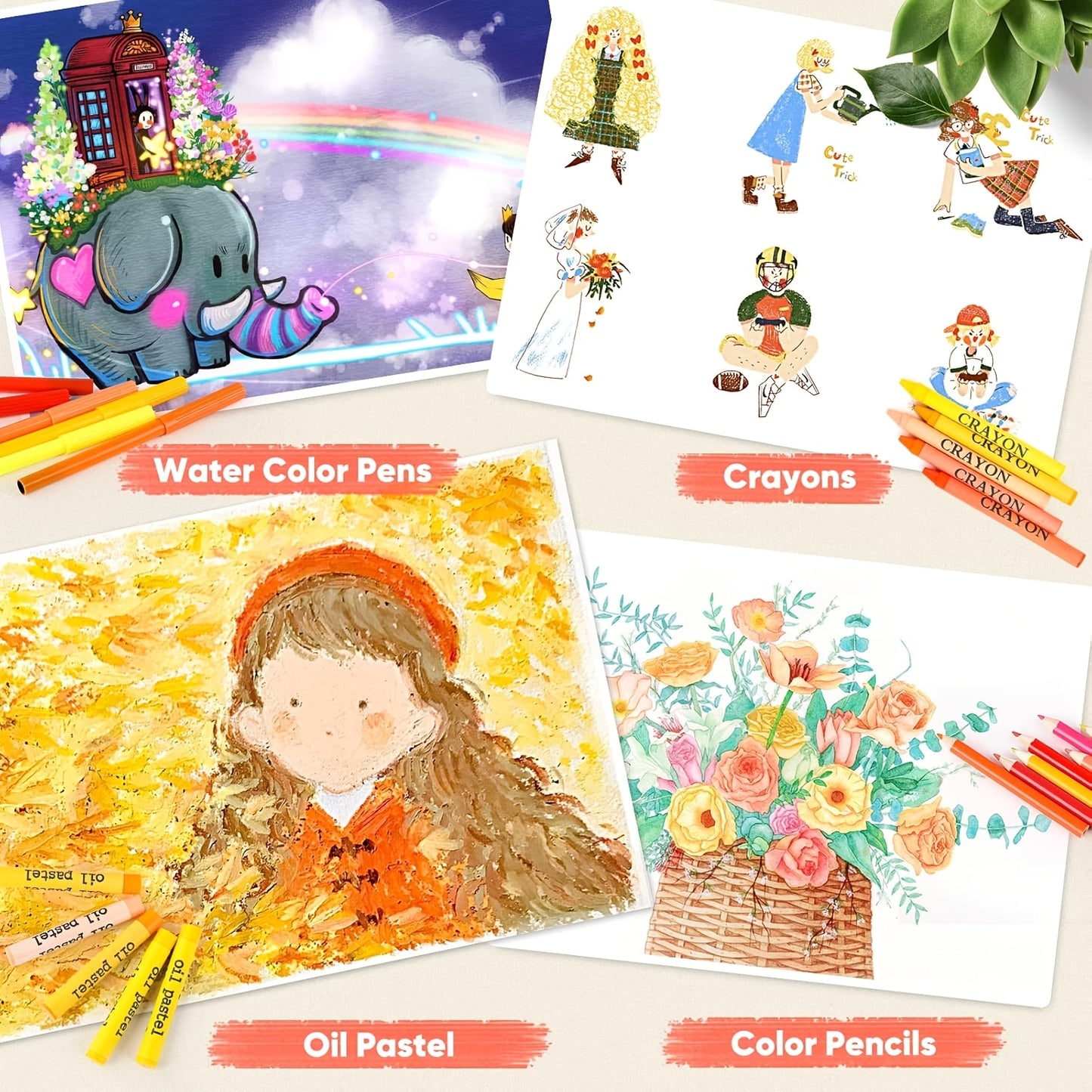 Inspiration Art Case Coloring Set - ZOO Animals, Art Supplies Set, Drawing Carrying Case Gift, 132pcs Art Set, Deluxe Professional Color Set, Creating Gift Box, Art Set Crafts Drawing Painting