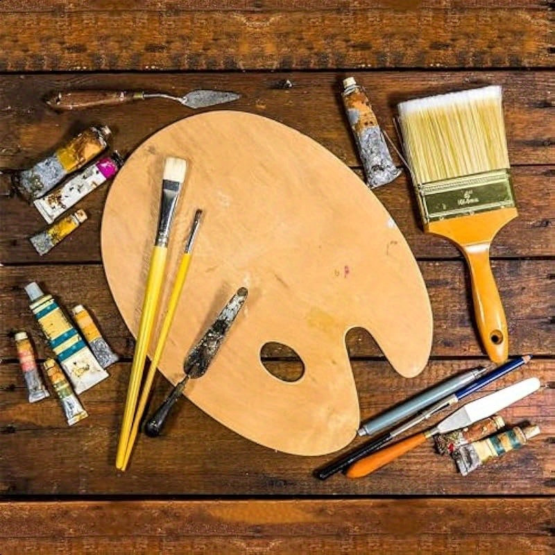 Palette Wooden Paint Palette 2pcs Painting Palette Paint Tray Palettes for Acrylic Watercolor Oil Paint DIY Art Craft Painting