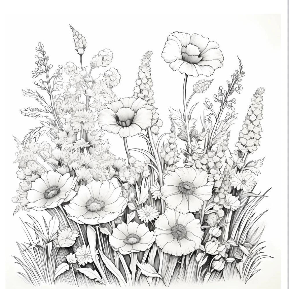 Flower Fantasy Art Coloring Book 22 Page Gift For Birthday Party Relieve Stress Kill Time Graffiti Painting Drawing Art Book