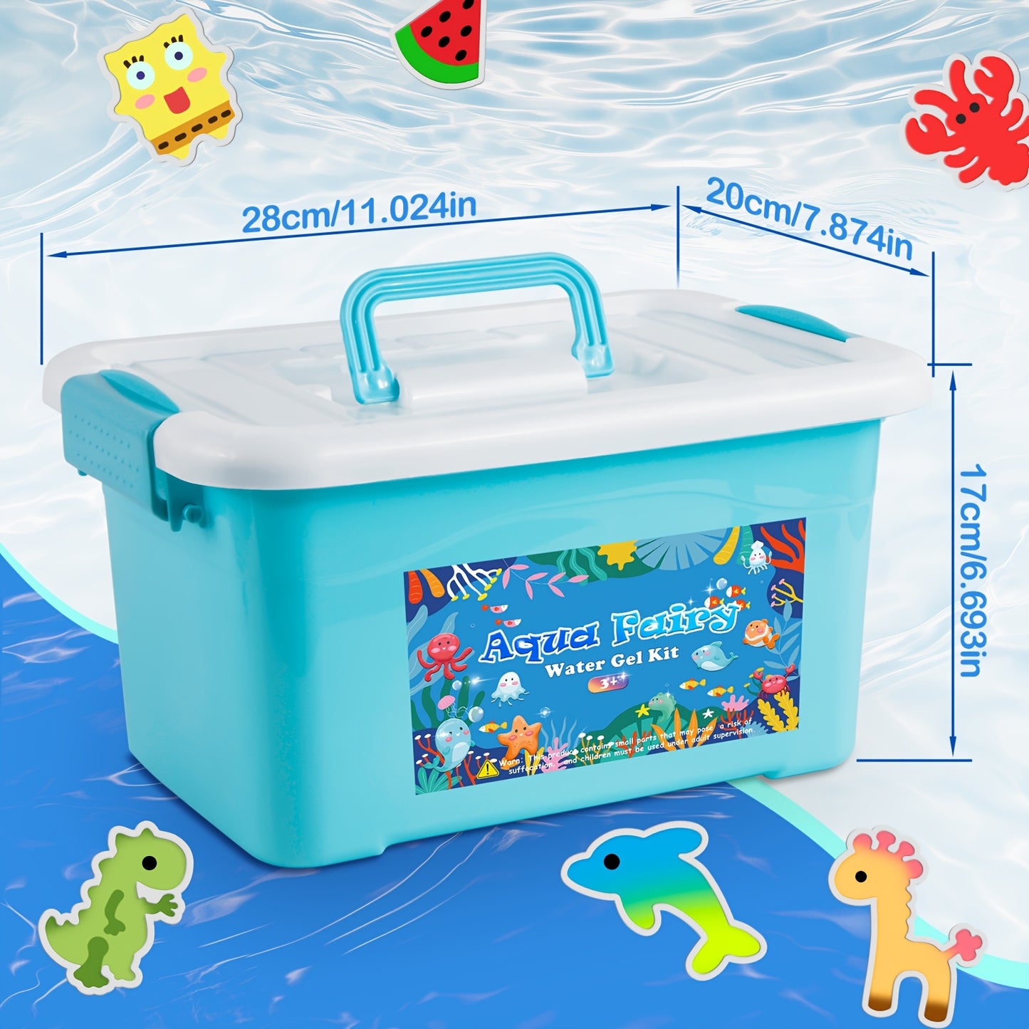 Enchanted Water Elf Craft Kit - Aqua Fairy Gel Set With Glittering Magic Gel & AnimalShapes - 16 Colors DlY STEM Craft Kit For Kids - Ldeal Christmas & Birthday Gift, PartyFavor