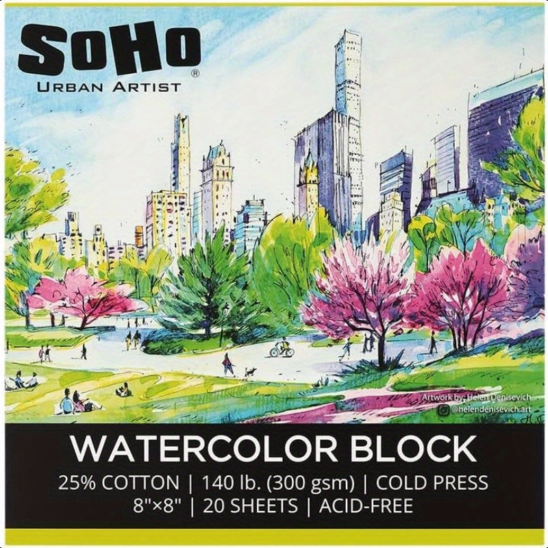 Watercolor Block 8x8" 140lb Cold Press Professional AcidFree