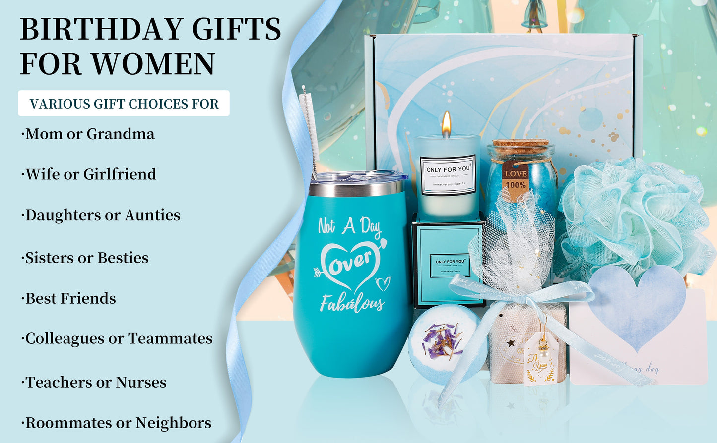 Birthday Gifts for Women, Valentine's Day Gifts: Women Self-Care Basket Rose Relaxing Spa Gift Basket Get Well Soon Gift Luxury Flannel Blanket for Mom, Sister, Wife, Girlfriend - Gifts for Women