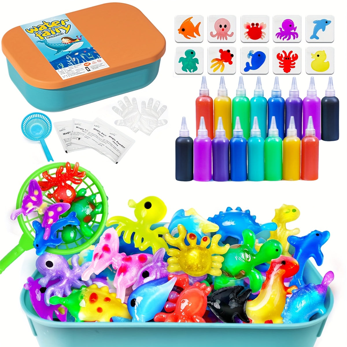 A Total Of 22 Material Packs, Including Storage Boxes, Magical Water Elf Toy Sets, DIY Handmade Material Packs, And A Combination Set Of Various Cartoon Molds To Choose From