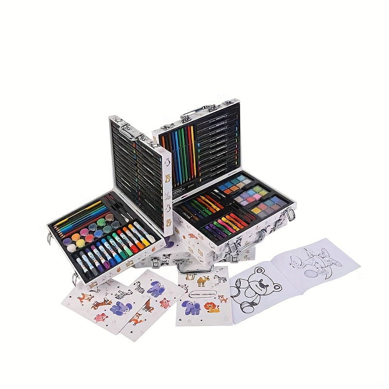 Inspiration Art Case Coloring Set - ZOO Animals, Art Supplies Set, Drawing Carrying Case Gift, 132pcs Art Set, Deluxe Professional Color Set, Creating Gift Box, Art Set Crafts Drawing Painting