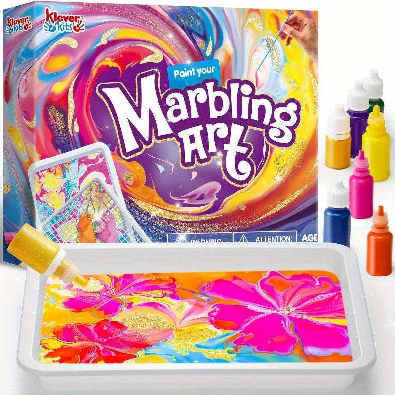 1 SET Marbling Paint, Metallic Gold Water Marble Paint Art, Arts and Crafts, Paint Craft Kits, Birthday Gifts Ideas Activities