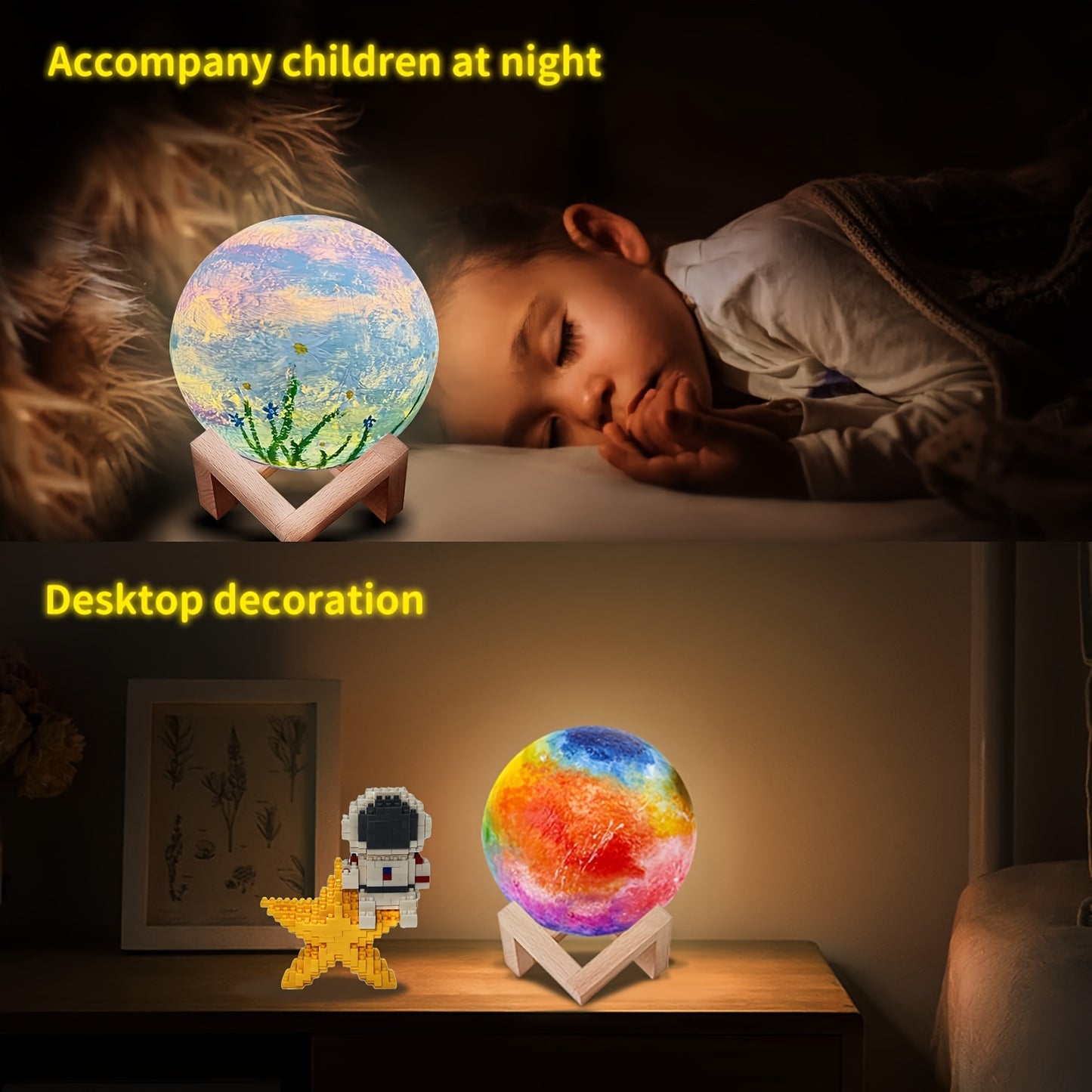 Paint Your Own Moon Lamp Kit, DIY 3D Planet Lamp Drawing & Painting Kit, Arts & Crafts Kit School Supplies for Boys Girls, Back to School Activities Kits for Youngsters Ages 6-12+, Valentines Easter Gifts