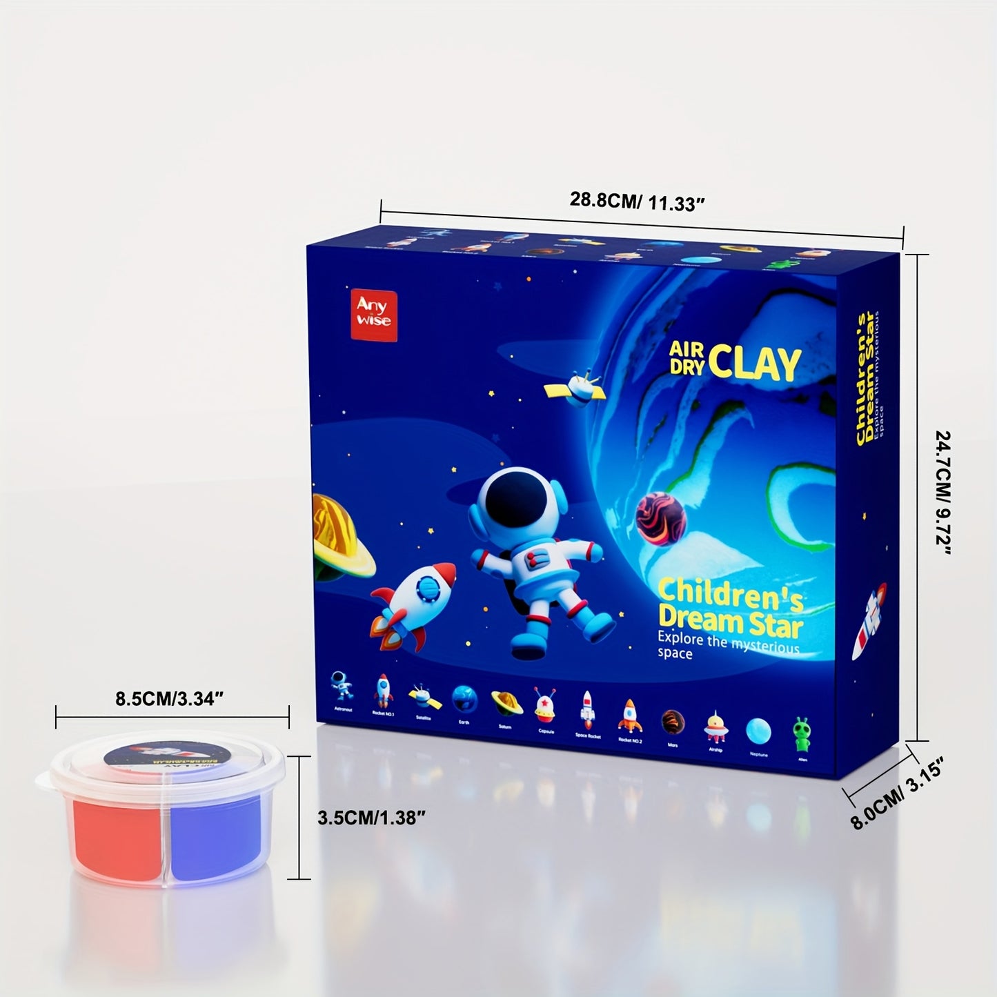 Air Dly Clay Kit, Space Trip In Childrendream Air Drying Clay For Kids 12 Boxes, DIY Magic Clay Set, Ultra Light Modeling Clay, Air Drying Clay Process Easy To Use Accessories, Tools