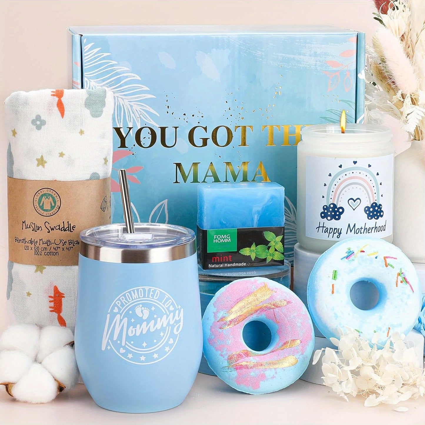 New Mom Gifts, New Mom Care Package, Pregnancy Gifts, Mom to Be Gift, Relaxing Spa Tumbler Gifts for New Moms First Time Moms