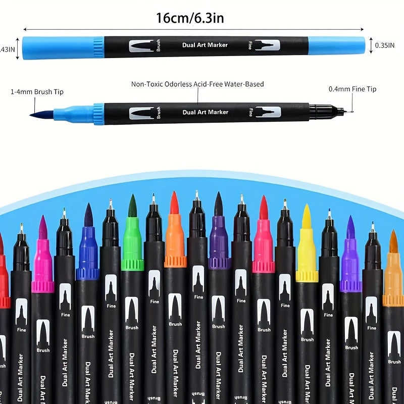 100/72/48/24colors Watercolor Pen Set–lending, Quick-Drying, And Easy Application. Ideal For Watercolor Painting, Sketching, And Crafting Projects.