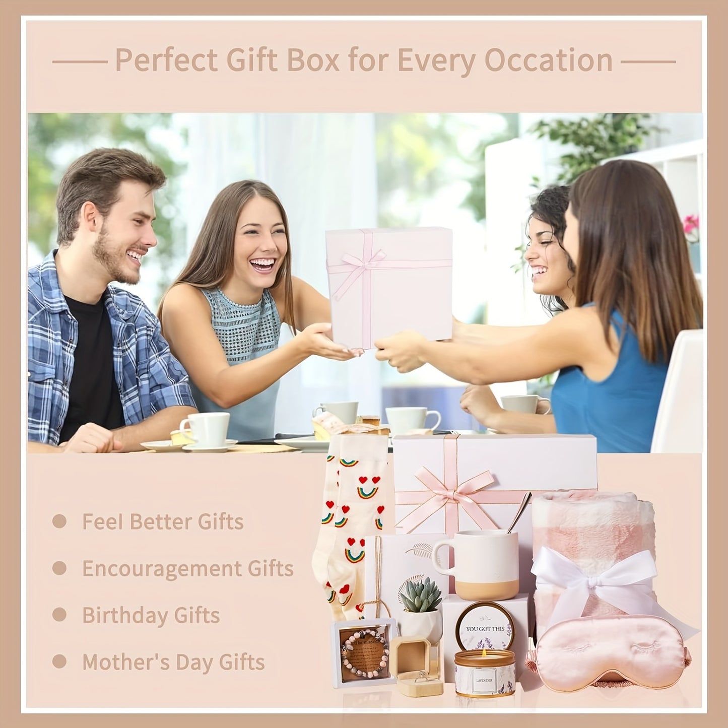 YINUO LIGHT Get Well Soon Gift Set - Self-Care & Sympathy Care Package For Women After Surgery - Thoughtful Gift Box For Women - Show You Care With Sympathy Gift Baskets For Women - Perfect Gift for Women Recovering from Illn
