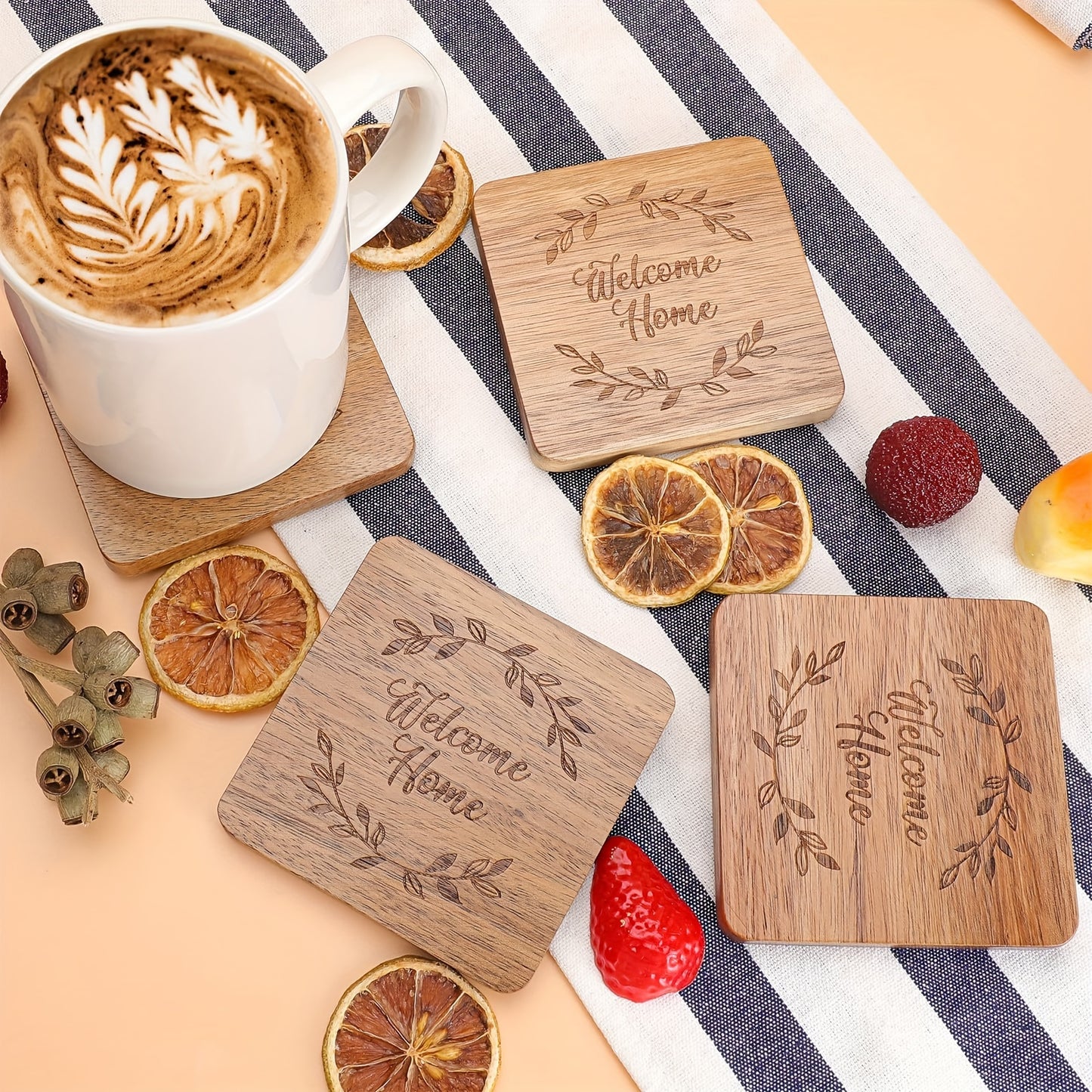 House Warming Gifts New Home, Housewarming Gifts for New House, Housewarming Gift Baskets for Couple, New Home Gifts for Home, Home Sweet Home Bamboo Serving Board Coasters for New Home Couple Women Men