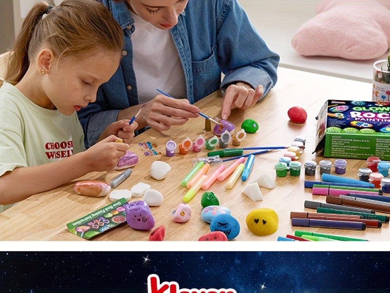 1 Set JOYIN Rock Painting Kit- Glow in The Dark Rock Kit, Arts and Crafts for Kids Ages 6-12, Art Supplies Toy, Kids Craft Paint Kits, Arts & Crafts for Boys Girls Birthday Party Gift Toy