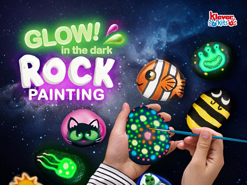 1 Set JOYIN Rock Painting Kit- Glow in The Dark Rock Kit, Arts and Crafts for Kids Ages 6-12, Art Supplies Toy, Kids Craft Paint Kits, Arts & Crafts for Boys Girls Birthday Party Gift Toy