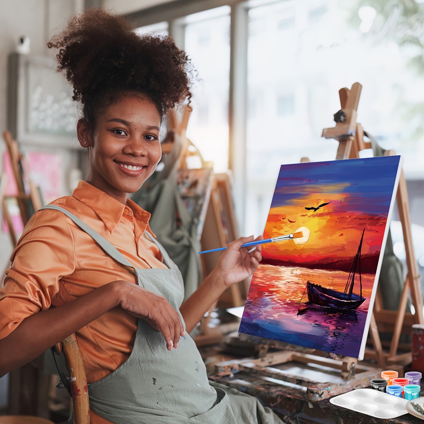 12pcs Pre Drawn Canvas for Painting Sip And Paint Kit 8 X 10 Paint Party Set Canvas Painting Pre Printed Canvases for Party Favor DIY Virtual Adult's Date Night (Astronomical Landscape)