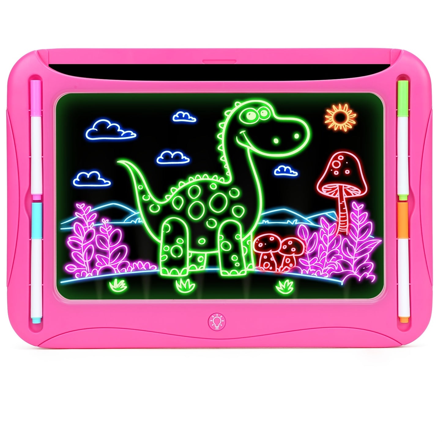[Luminous Drawing Board] 9 Double-Sided Cards, 6 Markers LED Kids Drawing Board | Luminous Tracing Board, Graffiti Writing Board Learning Toy | Girls Toys for 6-8 Years Old, 4-6 Years Old Christmas Birthday Gift
