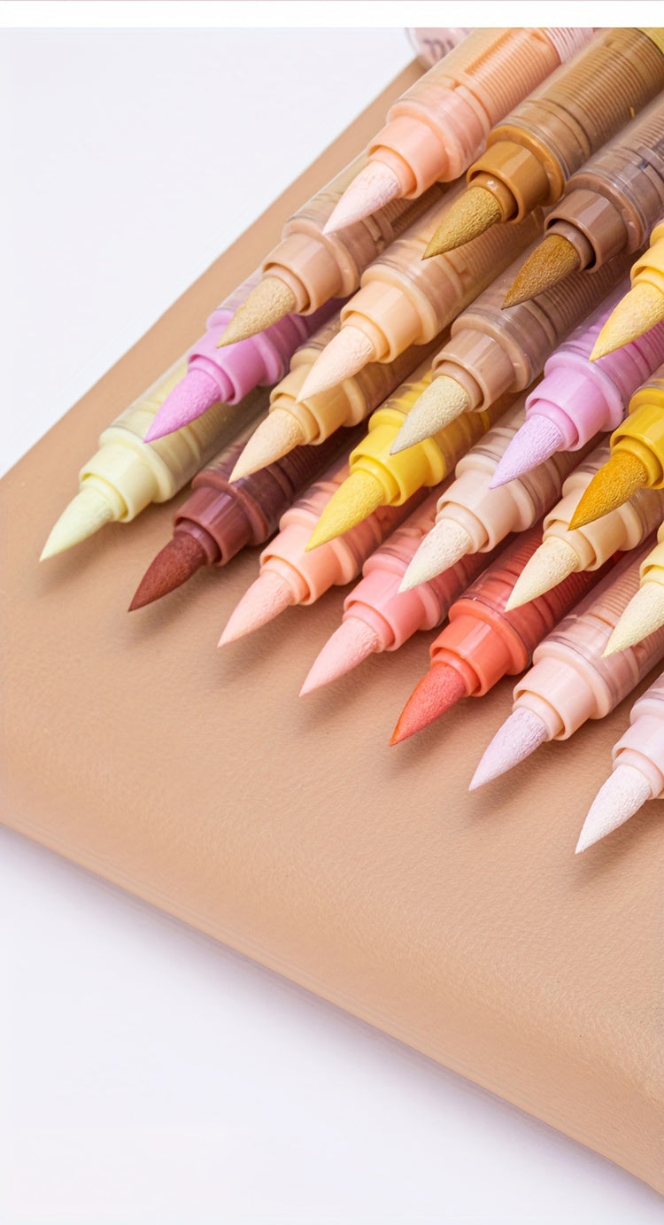 1 Set of 24 Vibrant Colors Soft-Tip Free Press Painting Doodle Overlay Pen - Waterproof, Non-Toxic, and Perfect for Stone, Glass, Ceramic, Easter Eggs, Metal, and Wood