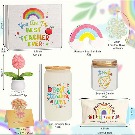 Teacher Appreciation Gifts, Teacher Gifts for Women, Thank You Gifts for Teacher, Best Teacher Gifts from Student, End of Year Teacher Gifts, Color-Changing Cup, Candle, Thank You Card