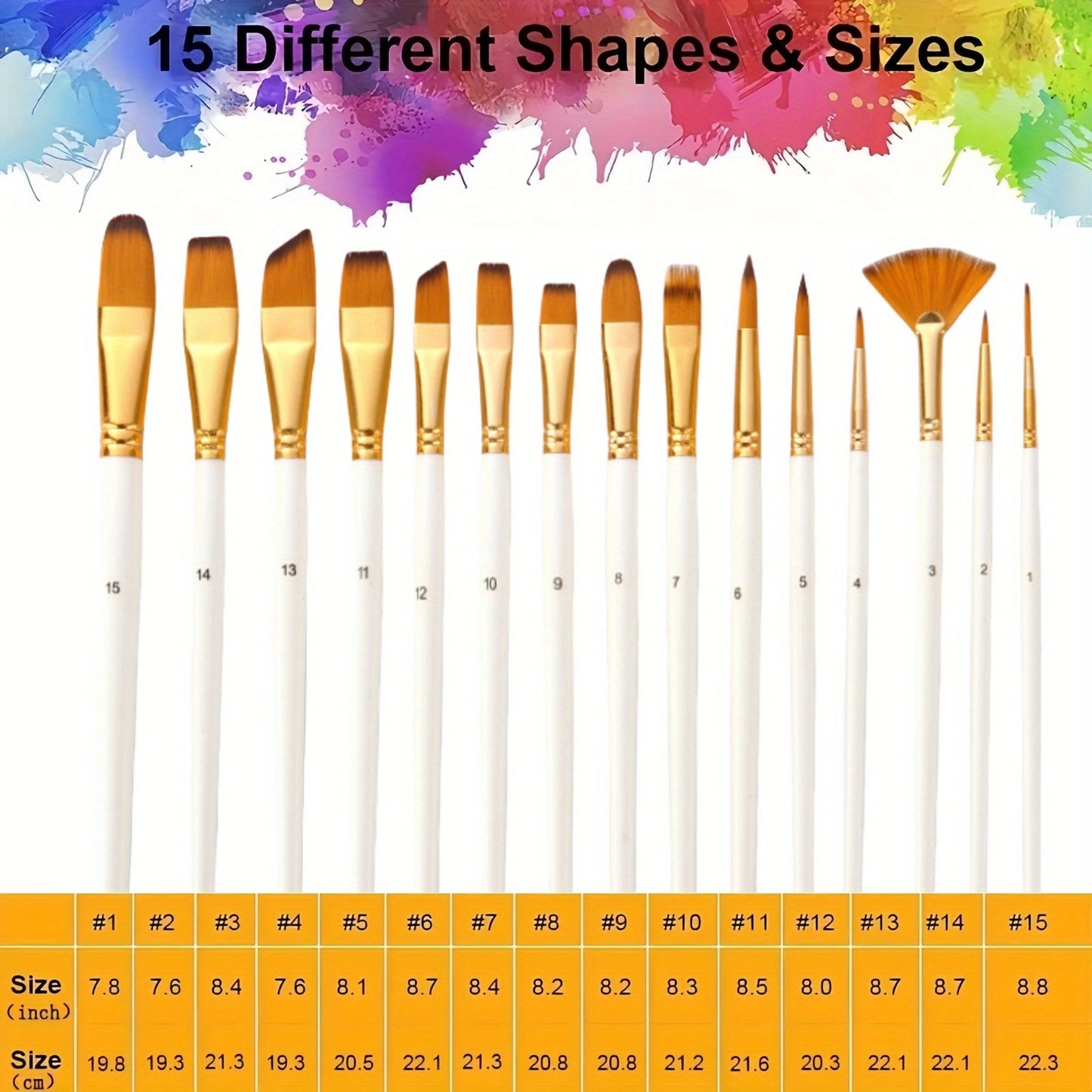 [15 Brushes, Knife, Sponges Included] 18pcs/set Artist Paint Brush Set Includes Pop-up Carrying Case with 15pcs Painting Brushes, 1pc Painting Knife and 2pcs Sponges for Acrylic, Oil, Watercolor.