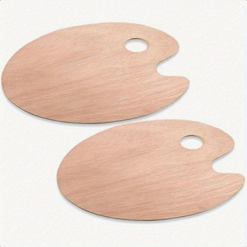 Palette Wooden Paint Palette 2pcs Painting Palette Paint Tray Palettes for Acrylic Watercolor Oil Paint DIY Art Craft Painting