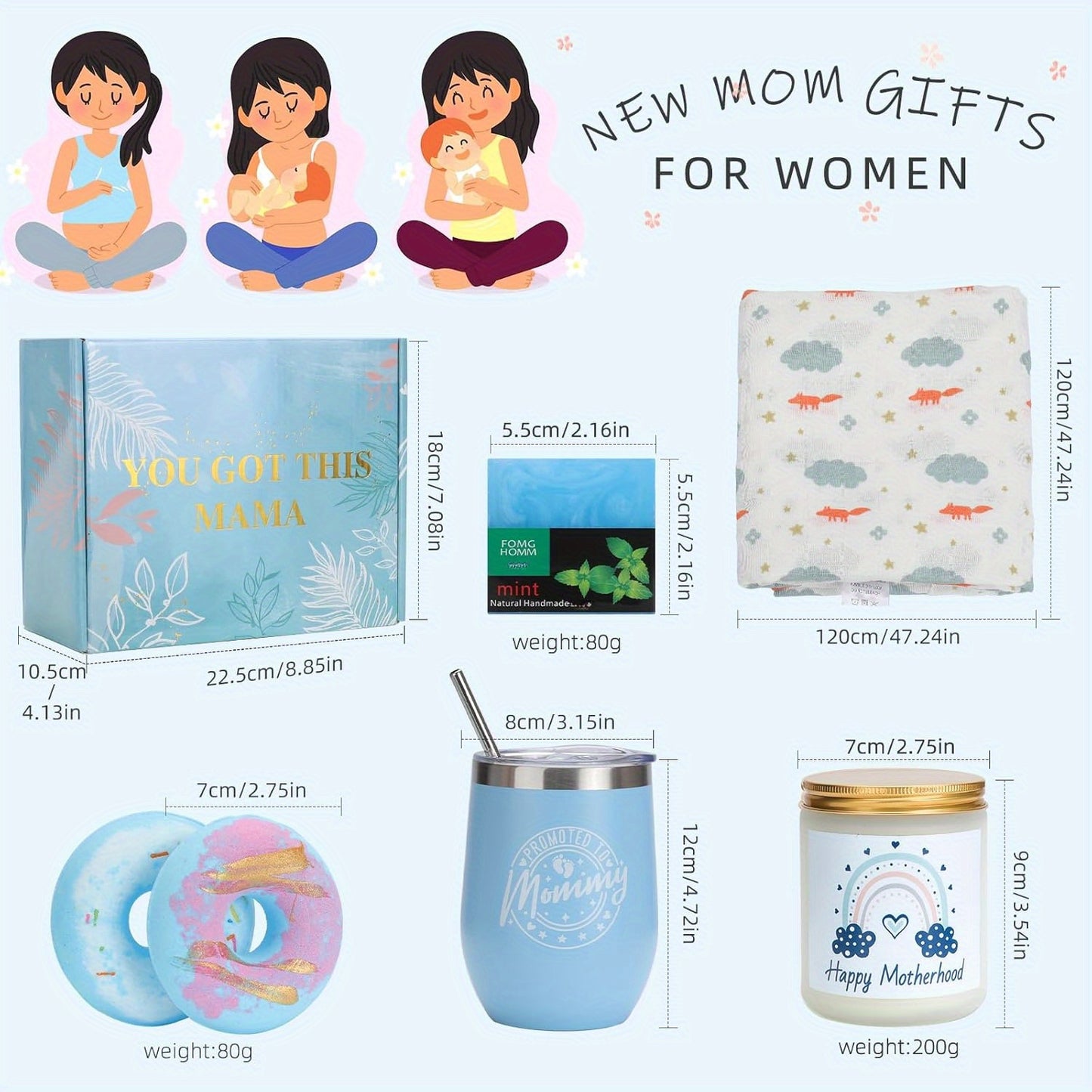 New Mom Gifts, New Mom Care Package, Pregnancy Gifts, Mom to Be Gift, Relaxing Spa Tumbler Gifts for New Moms First Time Moms