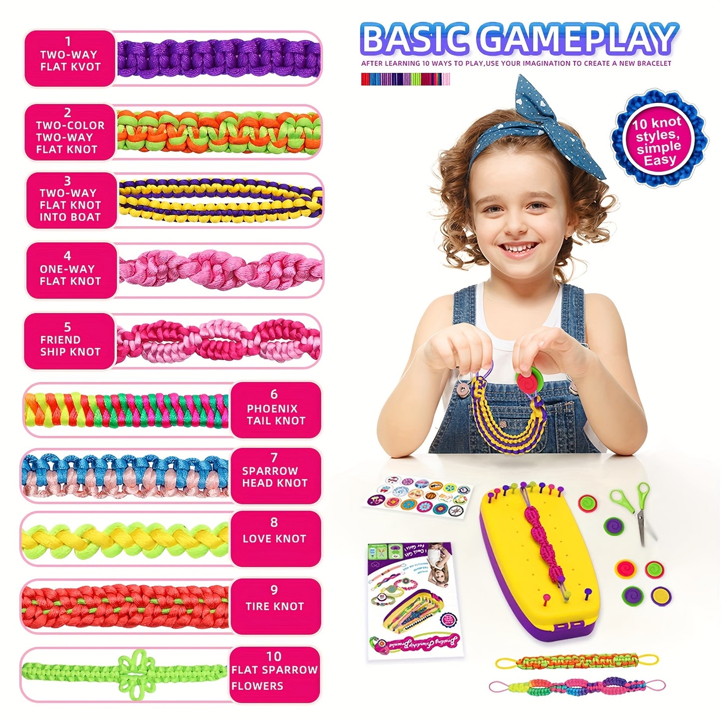 [DIY Bracelet] Friendship Bracelet Making Kit | Ages 7 8 9 10 11 12 Year Old Girls | Arts And Crafts | DIY | Birthday Present For Teen Girl | Travel Activity Set