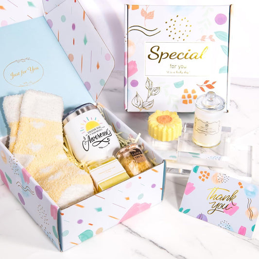 Unique Self-Care Spa Thank You Gift Basket for Women - Perfect Appreciation Present for Employees, Bosses, Teachers, Nurses & Friends, Spa Gifts