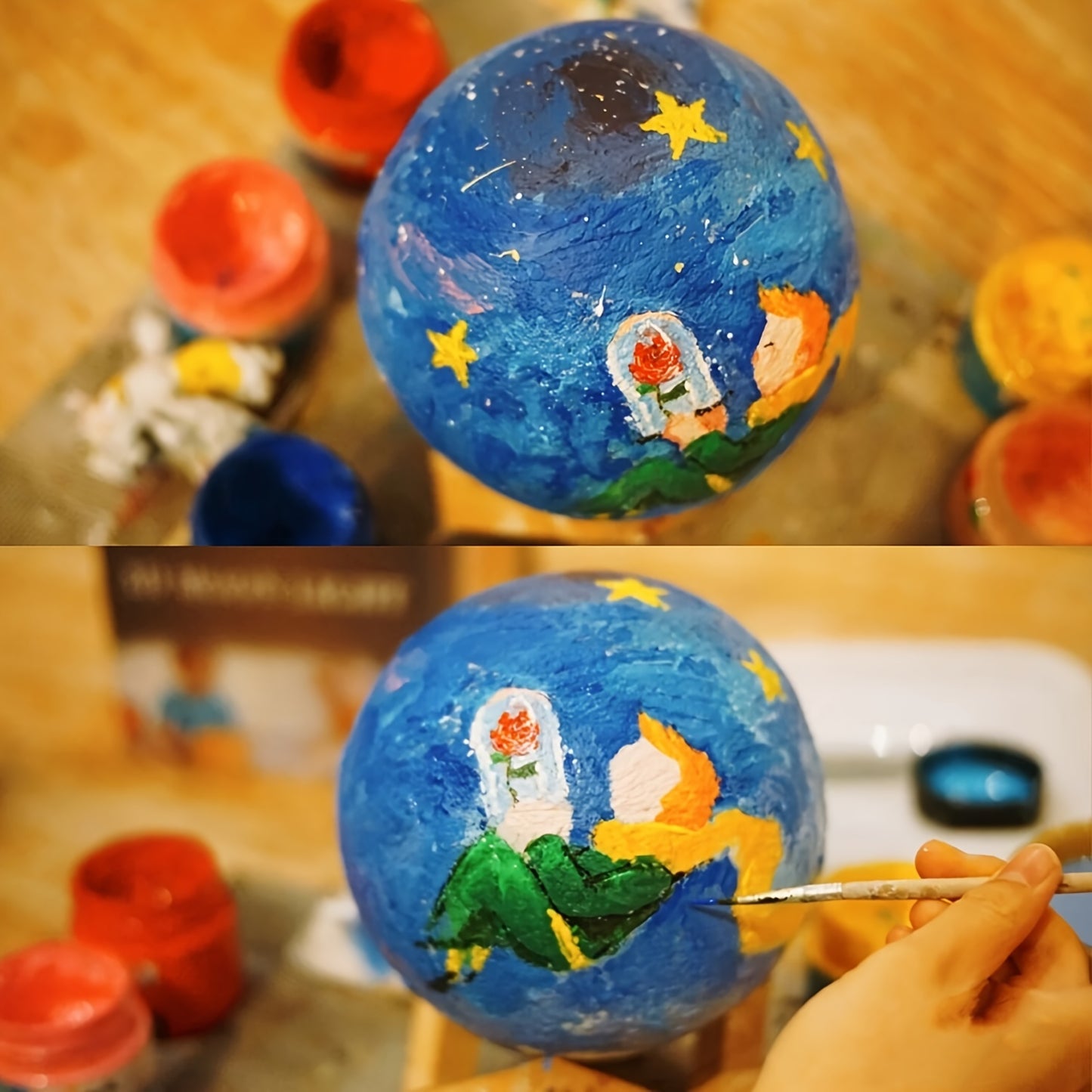 Paint Your Own Moon Lamp Kit, DIY 3D Planet Lamp Drawing & Painting Kit, Arts & Crafts Kit School Supplies for Boys Girls, Back to School Activities Kits for Youngsters Ages 6-12+, Valentines Easter Gifts