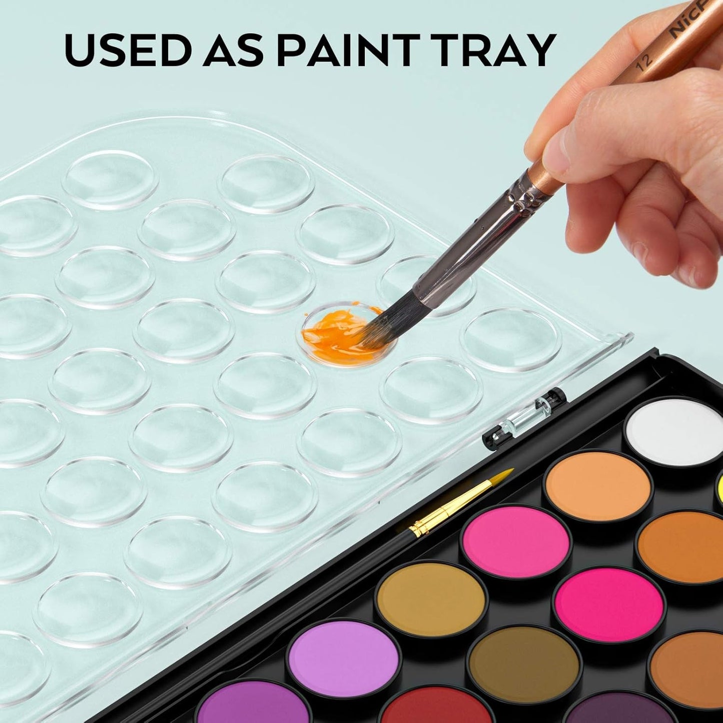 Nicpro Watercolor Paint Set, 48 Water Colors Kit with 8 Painting Brushes, Palette, Watercolor Pen, 25 Art Pad Paper, 2 Art Sponges, Non-toxic Painting Supplies for Adults, Beginners, Artists
