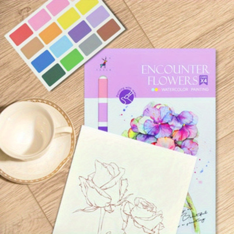 2pcs Watercolor Art Starter Kit | Premium Gouache & Brush Set | Artist-Grade Non-Bleed Paper | Color Relax for All Ages | Christmas & Birthday Creative Gift