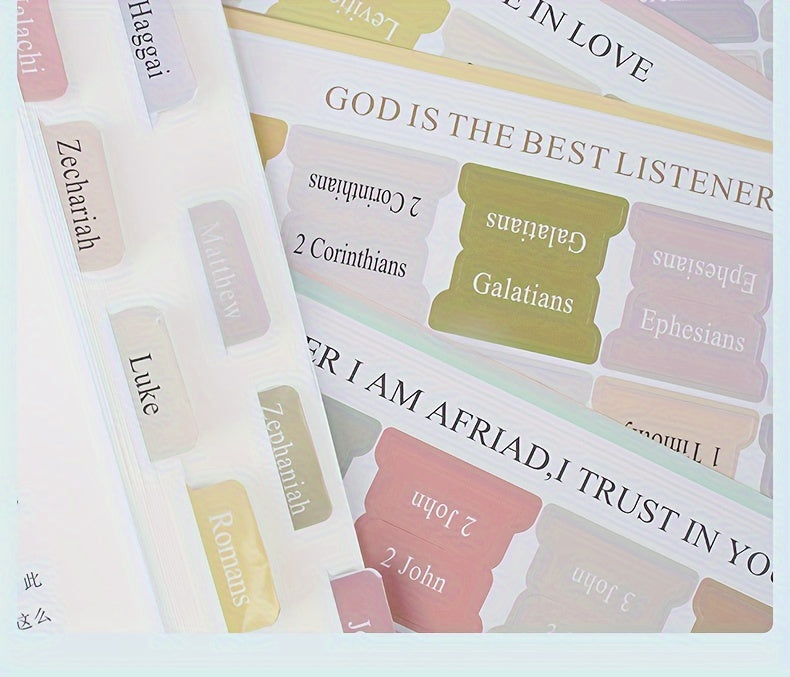 [Bible Study Kit, School & Christmas] 7pcs Bible Study Kit - Double-Layer Pen Case, Sticker Markers, Labels, and Paper Clips - Ideal for Back to School & Christmas Gifts