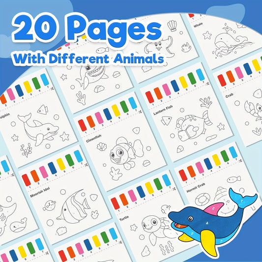 ZMLM Ocean Series Watercolors, Watercolor Painting Book For Toddlers - Mess-free Painting Activities For Kids - Arts And Crafts Gifts Toys For Boys Girls Ages 4 5 6 78 Years