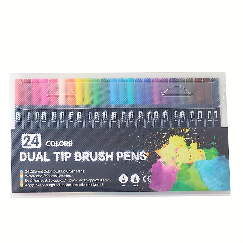 100/72/48/24colors Watercolor Pen Set–lending, Quick-Drying, And Easy Application. Ideal For Watercolor Painting, Sketching, And Crafting Projects.