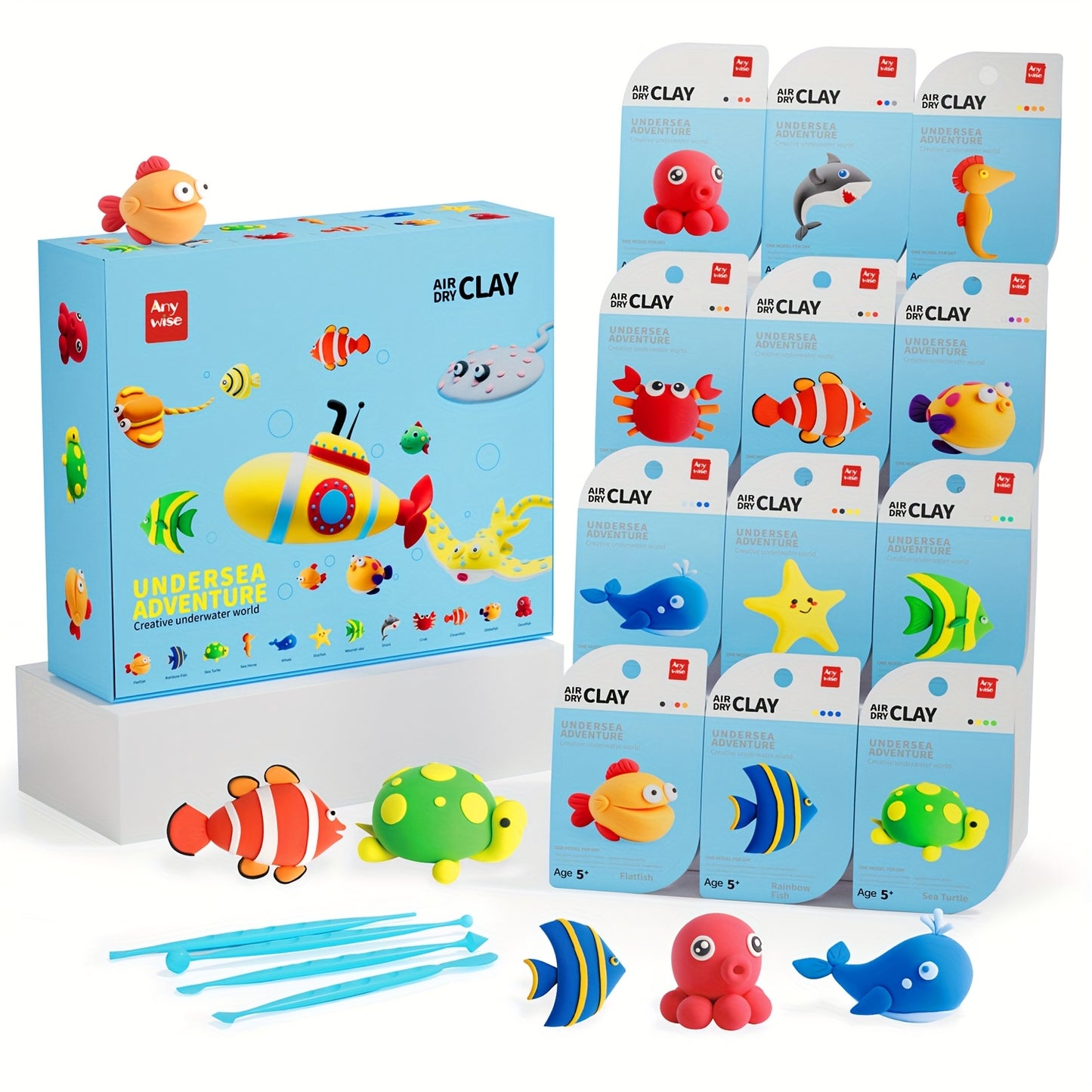 [Magic Air Dry Clay] 48 Colors Air Dry Clay Set, DIY Magic Clay | Super Light Modeling Clay, Individually Packaged 12 Boxes, Comes with Accessories, Tools and Tutorial, Easter Slime Fun for Kids