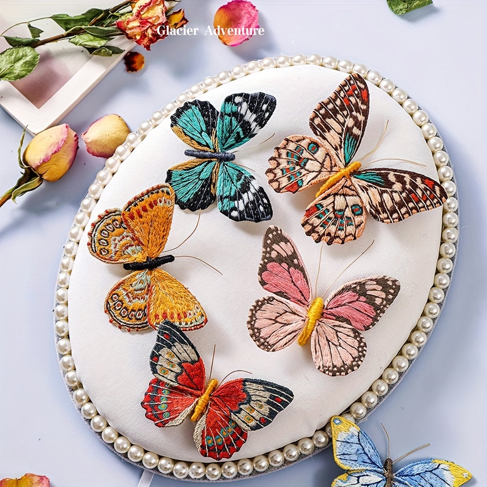 4D DIY Embroidery Butterfly Kit | Mixed Color, Easy-to-Use, Handmade Craft Gift for Family and Friends - All Seasons Fabric Brooch Pin Set
