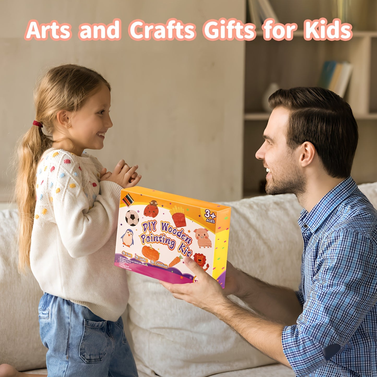 Easter Gifts 60pcs Wooden Drawing Stencils Kit, Drawing Board Toys Coloring Puzzle Arts Crafts Set, Educational Toys Christmas Gift