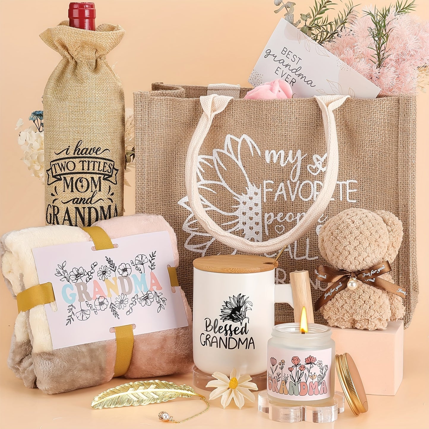 Mothers Day Gifts For Grandma, Grandma Gifts, Nana Gigi Grandma Birthday Gifts Box from, Grandma Coffee Mug Beach Travel Bag Set