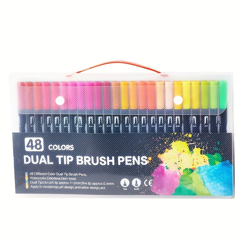 100/72/48/24colors Watercolor Pen Set–lending, Quick-Drying, And Easy Application. Ideal For Watercolor Painting, Sketching, And Crafting Projects.