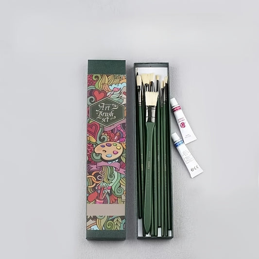 10pcs Watercolour Brushes Set Art Students Special Watercolour Brushes Pig Bristle Fan Brush Color Outlining Brush Students Special Acrylic Brushes Oil Painting Brushes Set