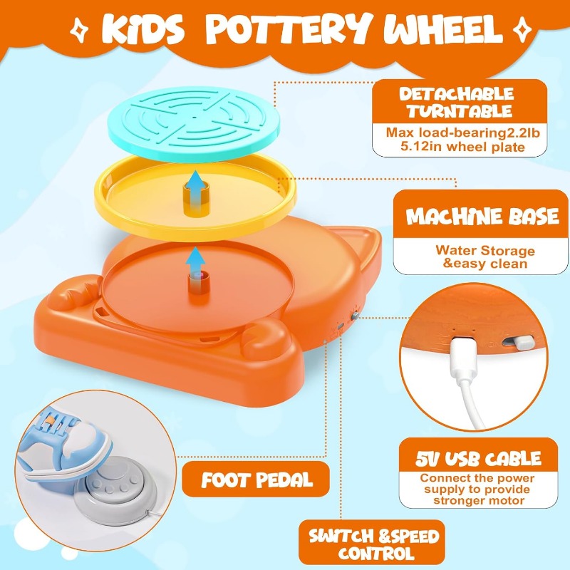 DIY Pottery Kit for Beginners Air Dry Clay Painting, Art And Crafts Birthday Gifts