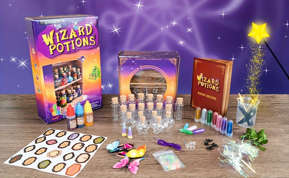 FOMOMDI DIY Wizard Potions Kit, Mix 20 Bottles Fairy Magic Potions, Valentine'S Day Halloween Birthday Art Craft Gift For Girls Kids