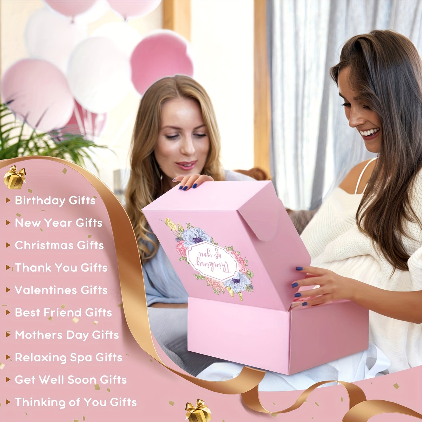 Mothers Day Gifts For Mom, Best Friend Birthday Gifts For Women Friendship, Get Well Soon Gift Basket, Spa Self Care Package Kit, Feel Better Gift Set, Anniversary Retirement Thinking Of You Gift Box For Mom Sister Wife