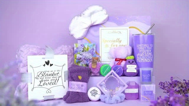 mother's day gifts Gifts for Women, Lavender Gifts Set,16pcs Gift Set for Women, Mom, Wife, Girlfriend, Sister, Unique for Birthday, Christmas, Valentine's Day, Mother's Day Gifts - Lavender Gift Basket Set