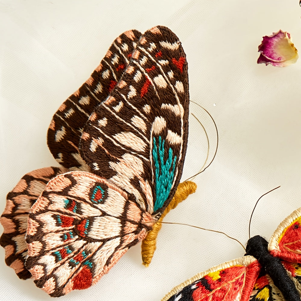 4D DIY Embroidery Butterfly Kit | Mixed Color, Easy-to-Use, Handmade Craft Gift for Family and Friends - All Seasons Fabric Brooch Pin Set
